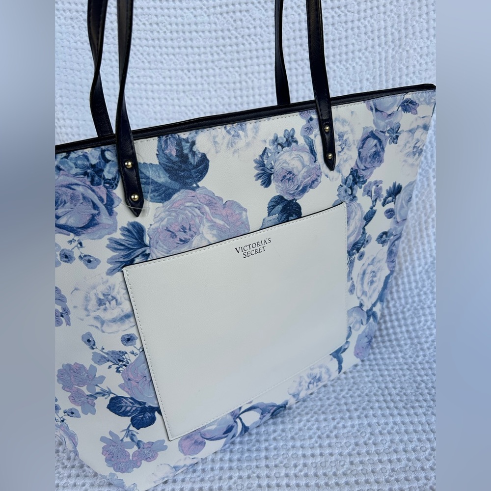 Victoria's Secret Blue Floral Tote bag| classic design